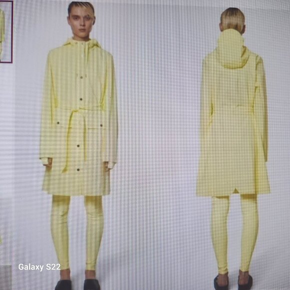 Rains New Belted Curve Jacket in Straw Yellow, NWT. Various - Picture 1 of 8
